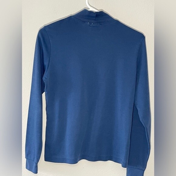 LL Bean Mock Turtle Neck Size Small Medium Blue Women’s - Picture 7 of 7